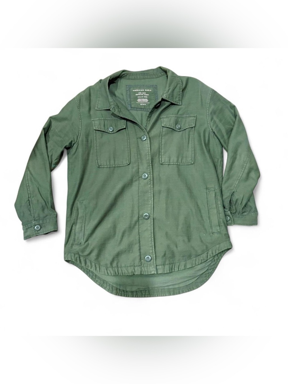 American Eagle Outfitters Olive Green Button-Up Shirt Jacket